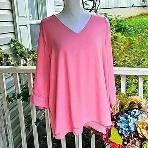 Southern Lady pink high low shirt size xl